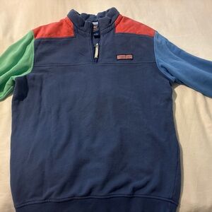 Vineyard Vines Blue color block sheep shirt s small green red navy